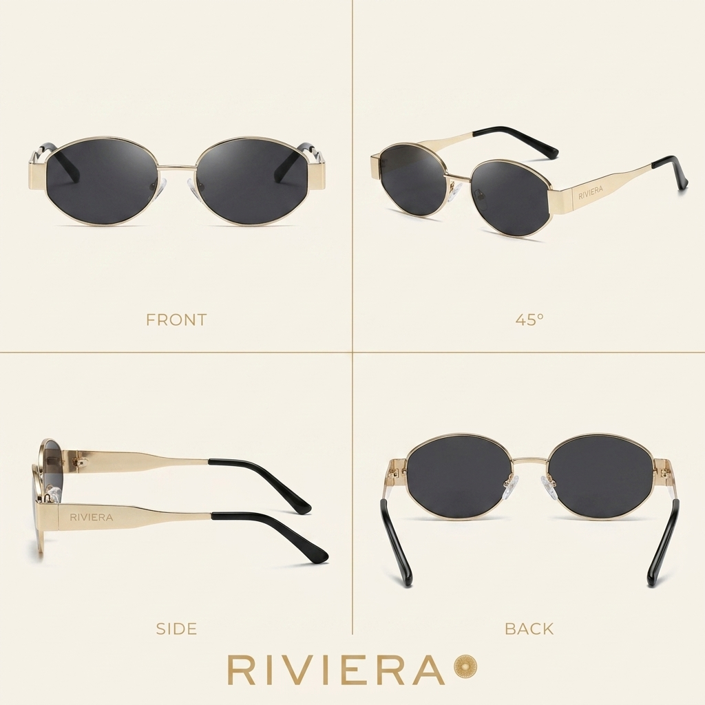 RIVIERA Retro Oval Sunglasses