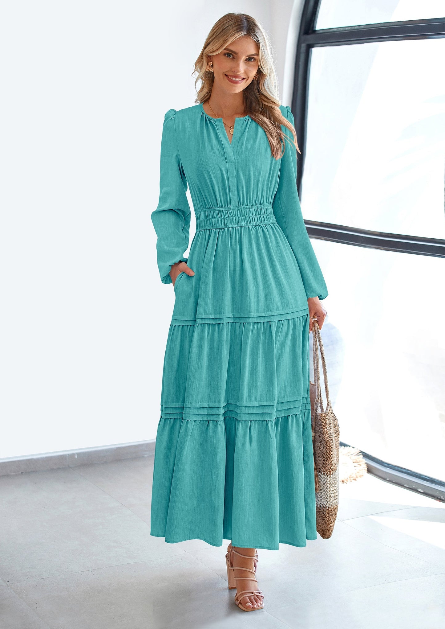 BlushFlow™ - Maxi Dress