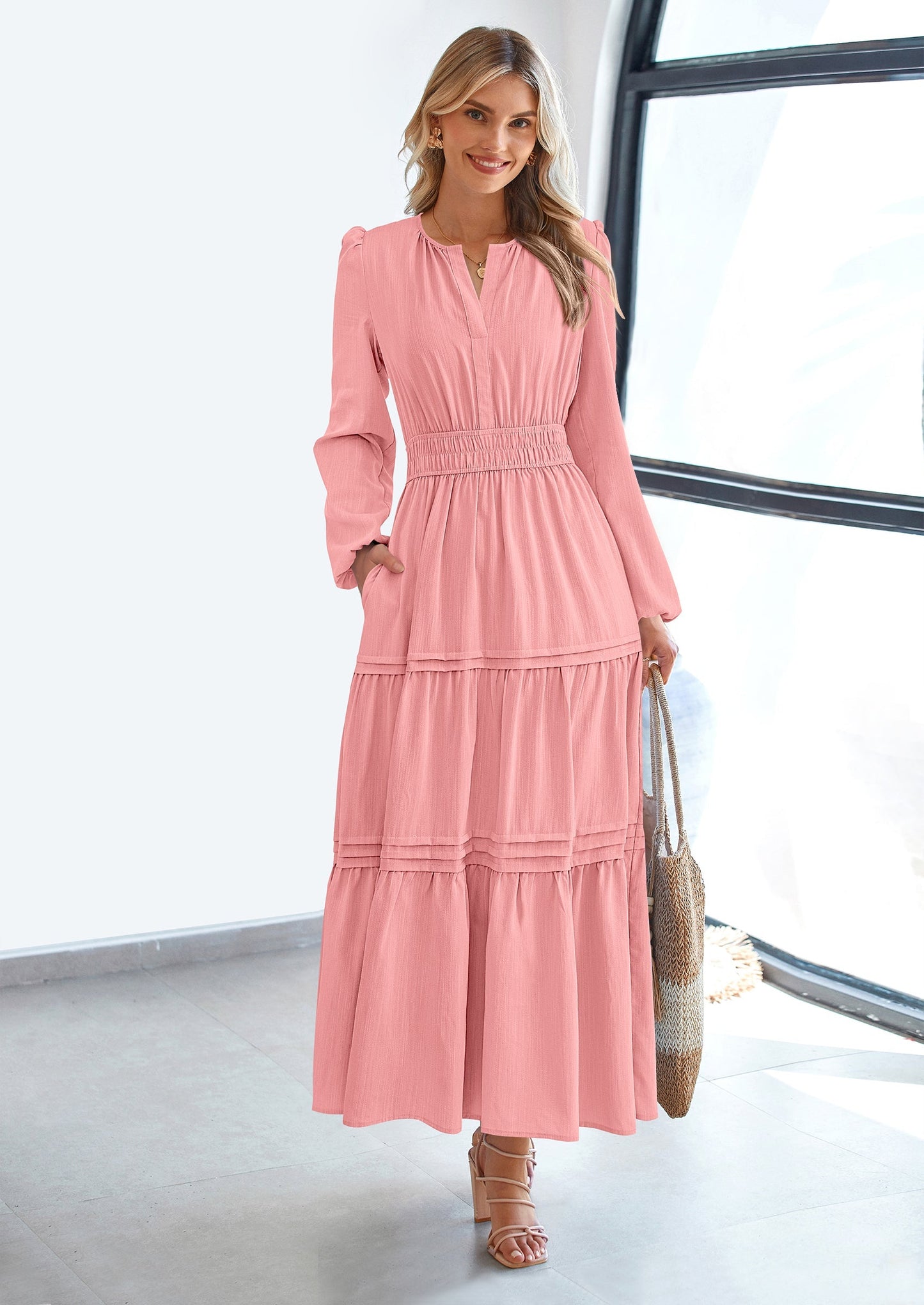 BlushFlow™ - Maxi Dress