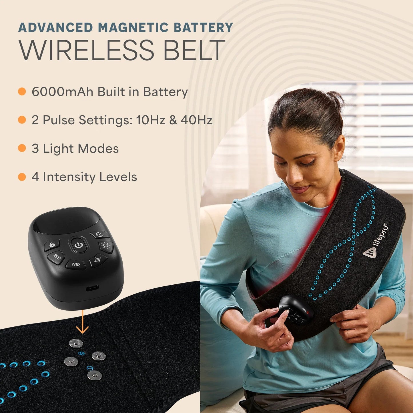 AllevaRed Pro Elite Red Light Therapy Belt