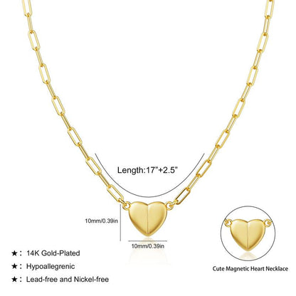 14K Gold/Silver-Plated Heart Shape Pendant