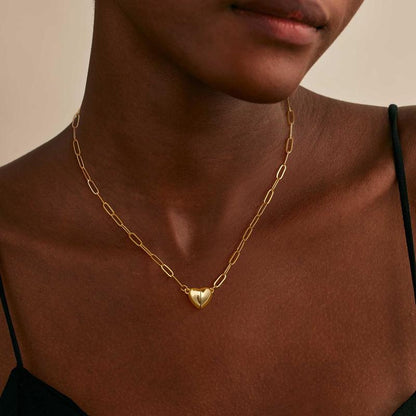 14K Gold/Silver-Plated Heart Shape Pendant