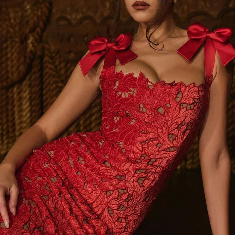 SecondSkin Lace™ Illusion Midi Dress
