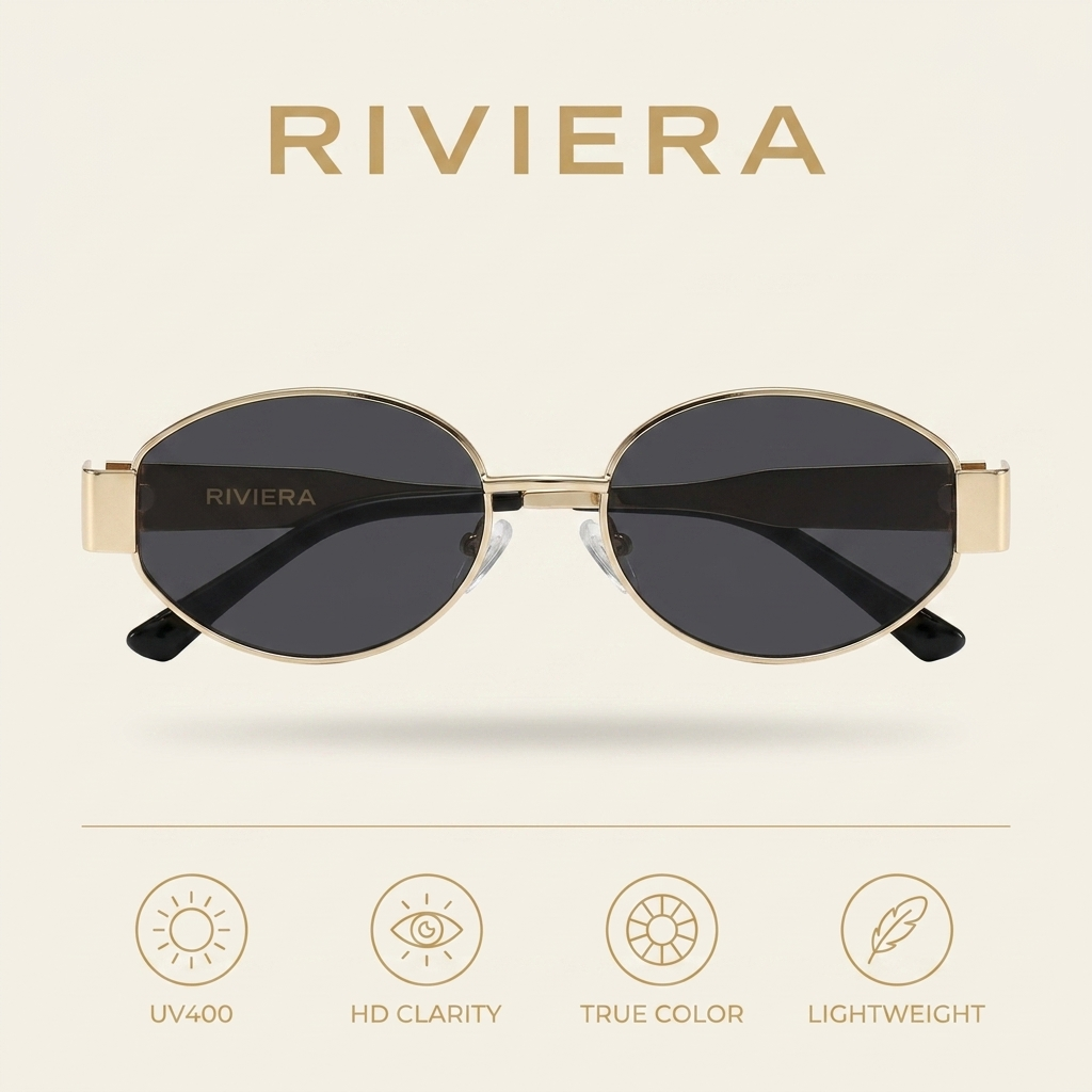 RIVIERA Retro Oval Sunglasses