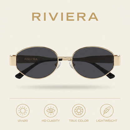 RIVIERA Retro Oval Sunglasses