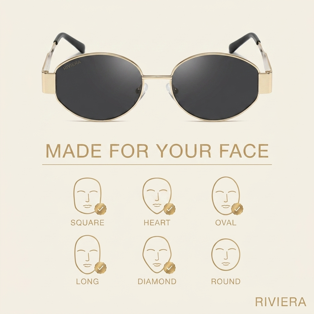 RIVIERA Retro Oval Sunglasses