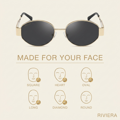 RIVIERA Retro Oval Sunglasses